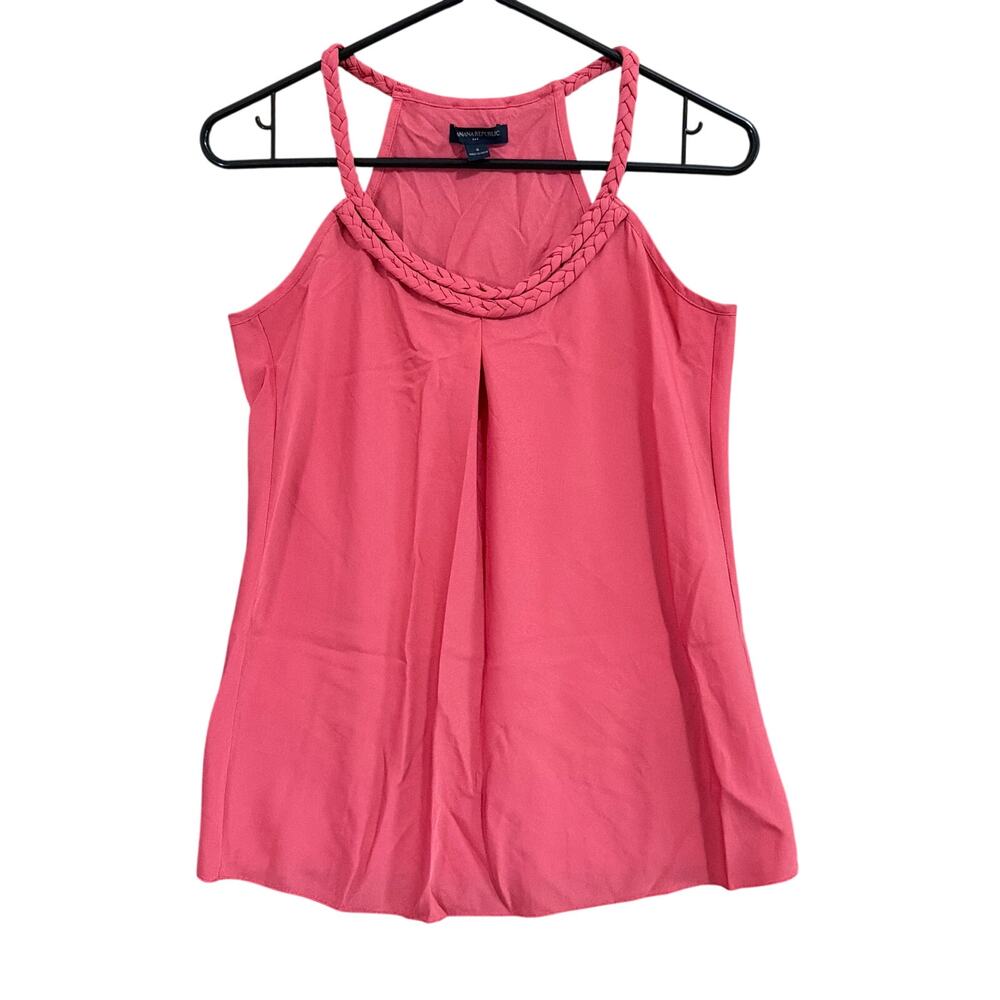 Banana Republic Womens Blouse Blush Pink Scoop Neck Sleeveless Braided Small